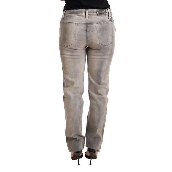 Ermanno Scervino Grey Denim Straight Leg Pants Women Gray Jeans & Pants - Picture 3 of 3